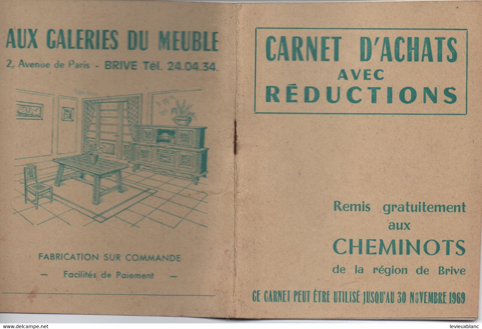 Carnet D'Achats Avec Réductions / Cheminots De La Région De BRIVE/Catala/Malhier /UZERCHE/Corréze//1969           TRA61 - Chemin De Fer