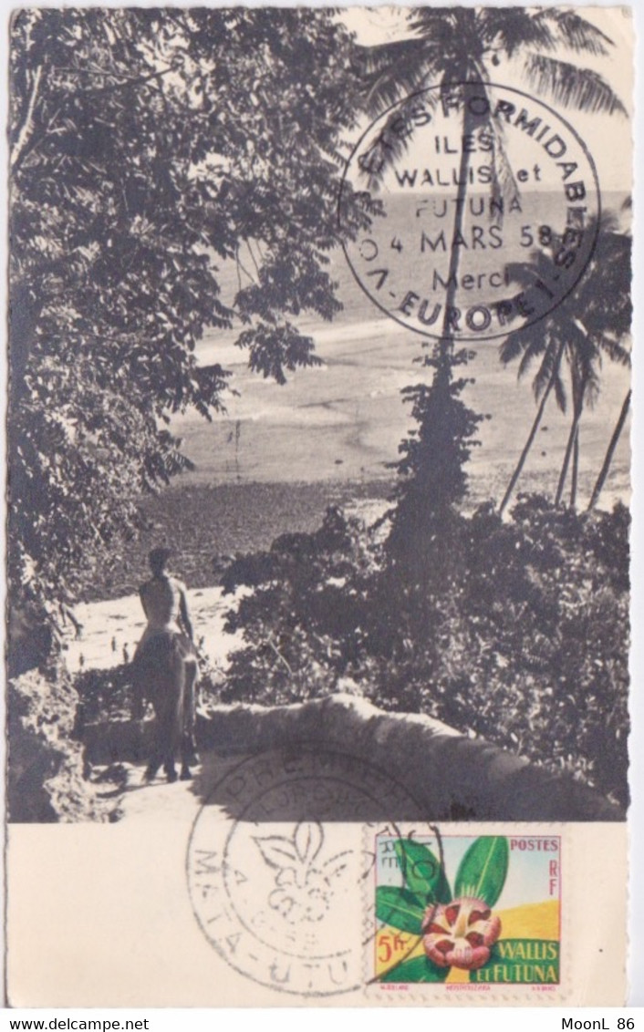 ILES WALLIS ET FUTUNA - FDC - 1 ER JOUR 4 MARS 1958 CACHET ET TIMBRE  MATA UTU - AUX PHILATELISTES - Briefe U. Dokumente