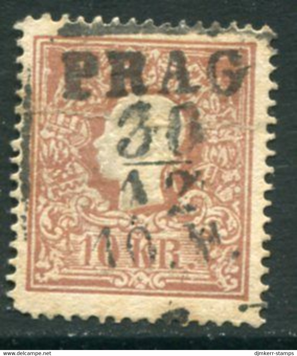AUSTRIA 1858 Franz Joseph 10 Kr. Type I Used With Prague Postmark.  Michel 14 I - ...-1918 Voorfilatelie