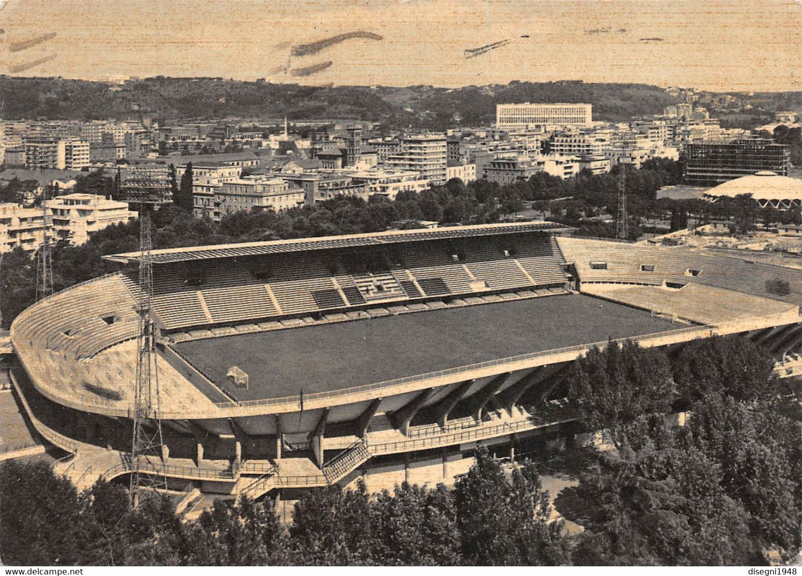 10355 "ROMA - STADIO FLAMINIO"  VEDUTA.  CART SPED 1962 - Stadien & Sportanlagen
