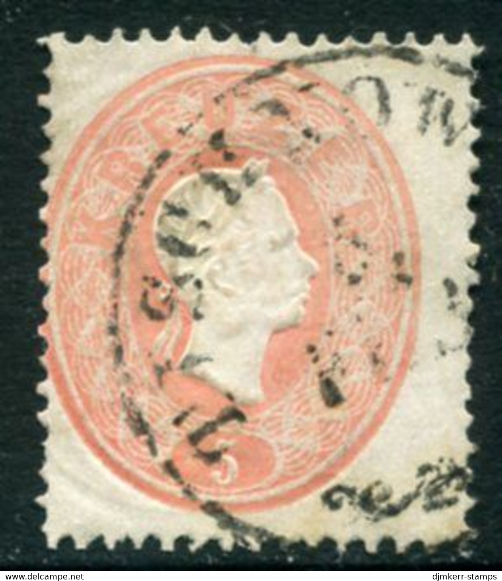 AUSTRIA 1860 Franz Joseph In Oval  5 Kr.  Used With Tischnow (Tišnov) Postmark.  Michel 20 - ...-1918 Vorphilatelie