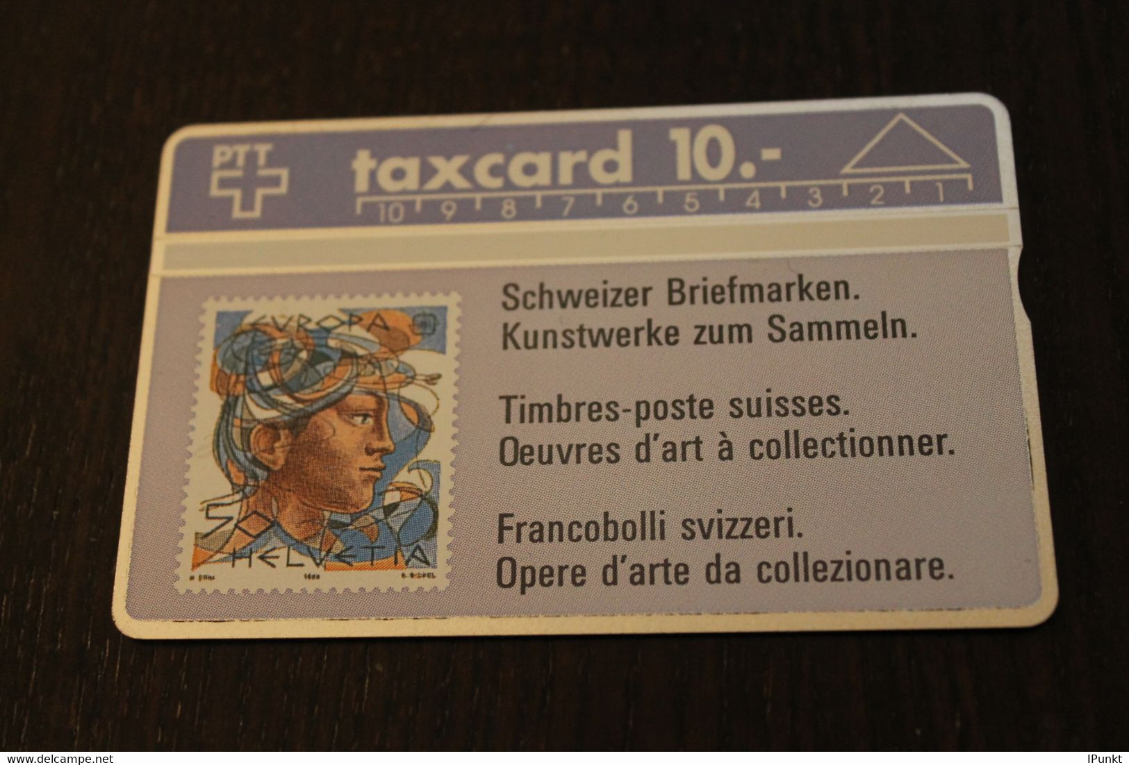 Schweiz; Telefonkarte, Taxcard 10,- SFr, Motiv Europa-Marke, Unbenutzt - Briefmarken & Münzen