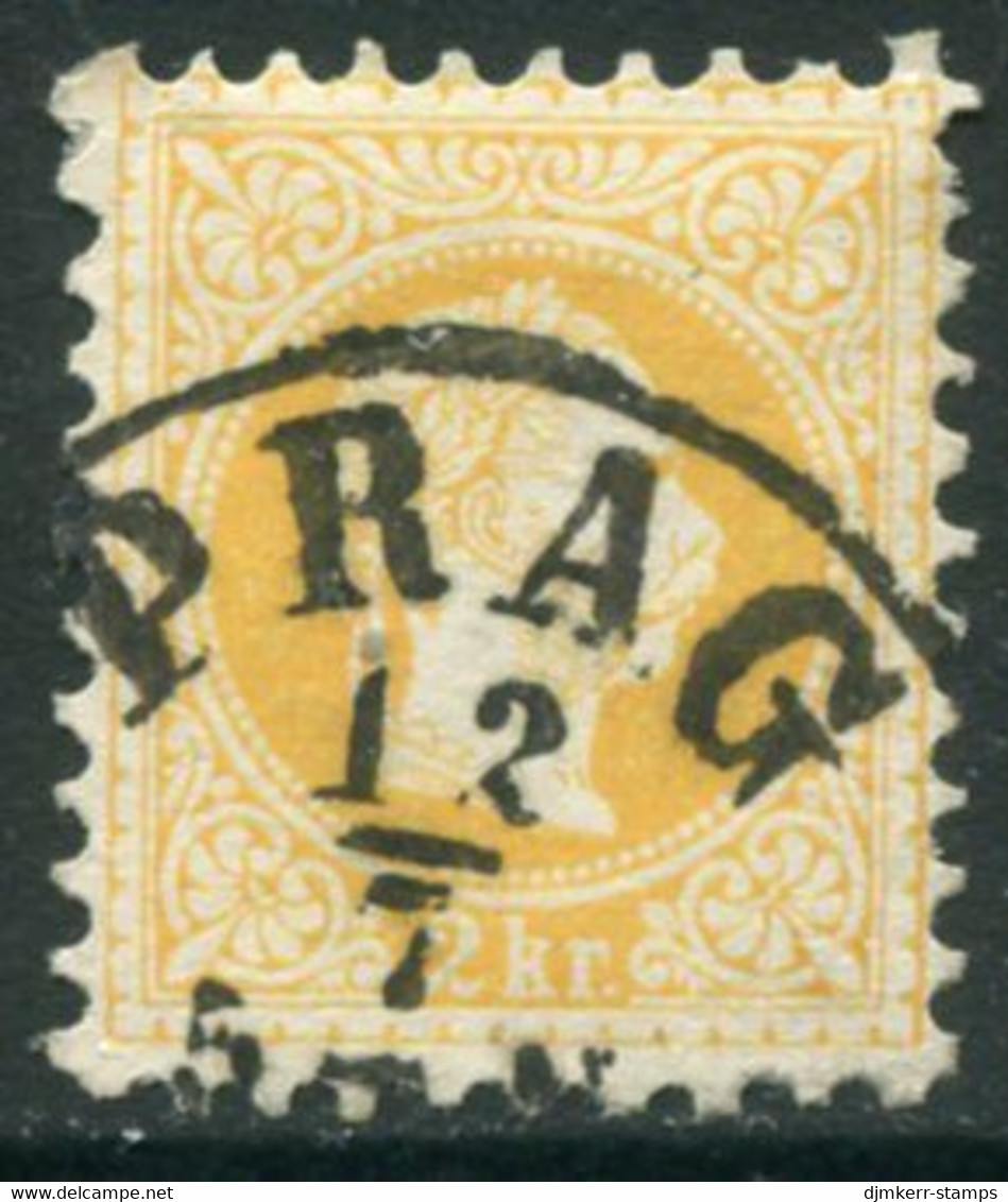 AUSTRIA 1867 Franz Jospeh  2 Kr.coarse Print  Used With Prague Postmark.  Michel 35 I - ...-1918 Vorphilatelie