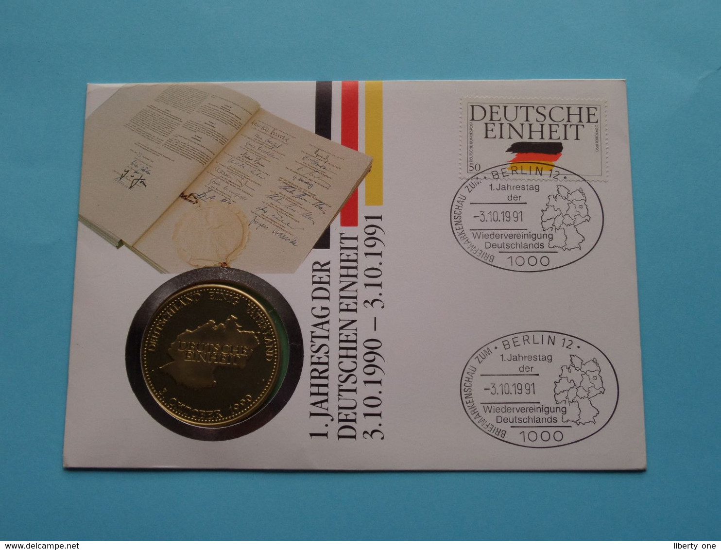 DEUTSCHE EINHEIT 3 OKTOBER 1990 ( Stamp > 1991 ) N° 2708 ! - Souvenirmunten (elongated Coins)