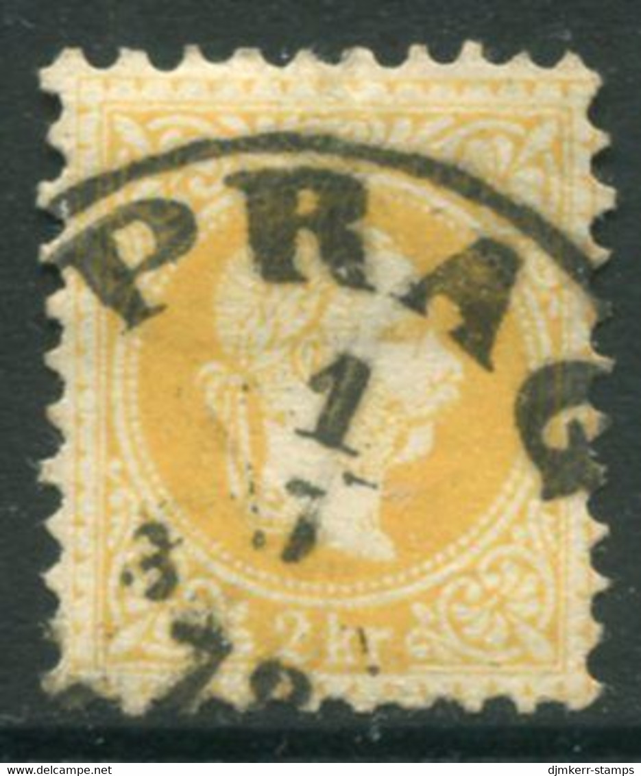 AUSTRIA 1874 Franz Joseph 2 Kr. Fine Print Used With Prague  Postmark.  Michel 35 II - ...-1918 Préphilatélie