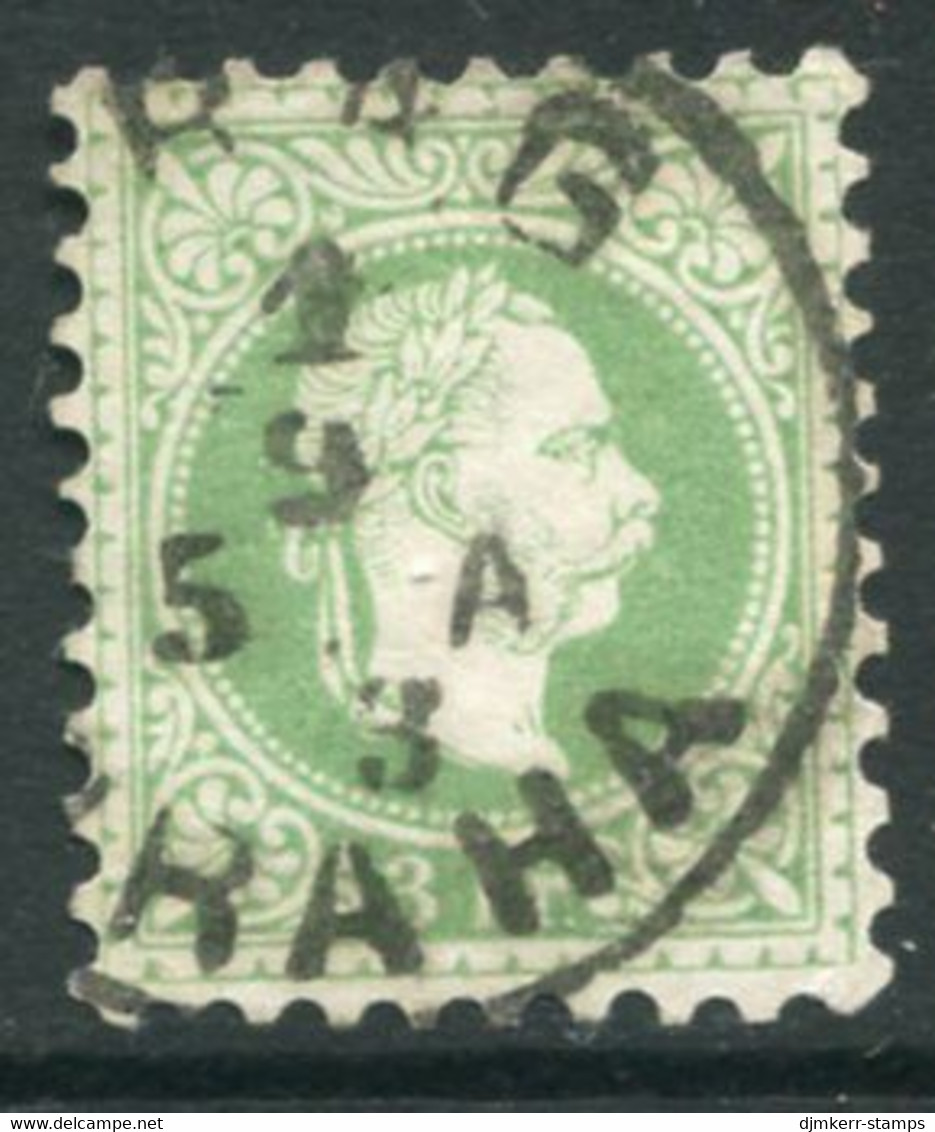 AUSTRIA 1874 Franz Joseph 3 Kr. Fine Print Used With Prague  Postmark.  Michel 36 II - ...-1918 Prephilately