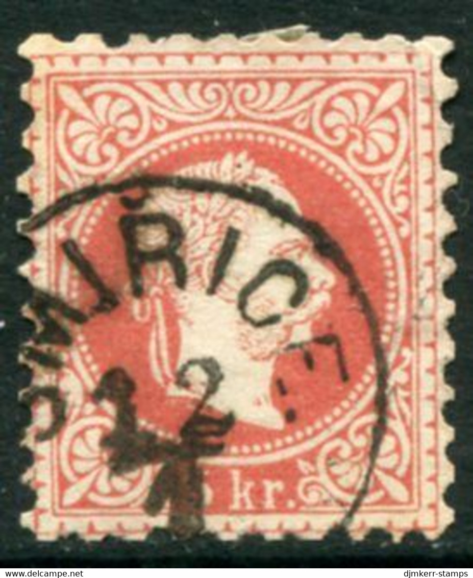 AUSTRIA 1874 Franz Joseph 5 Kr. Fine Print Used  With Smiřice  Postmark.  Michel 37 II - ...-1918 Prefilatelia