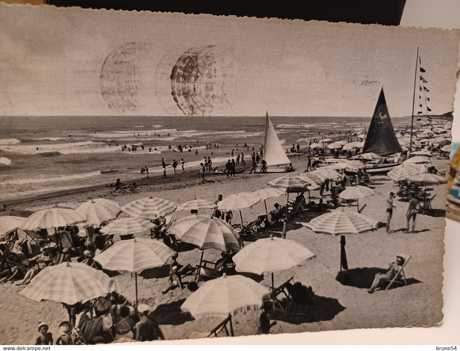 Cartolina Viareggio Spiaggia Vellutata Anni 50 - Viareggio