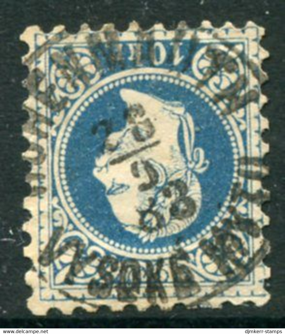 AUSTRIA 1874 Franz Joseph 10 Kr. Fine Print Used With Vysoke Myto  Postmark.  Michel 38 II - ...-1918 Vorphilatelie