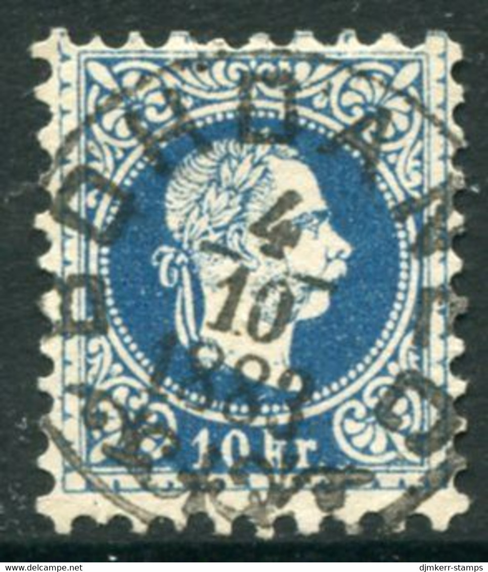 AUSTRIA 1874 Franz Joseph 10 Kr. Fine Print Used With Bohdaneč  Postmark.  Michel 38 II - ...-1918 Prephilately
