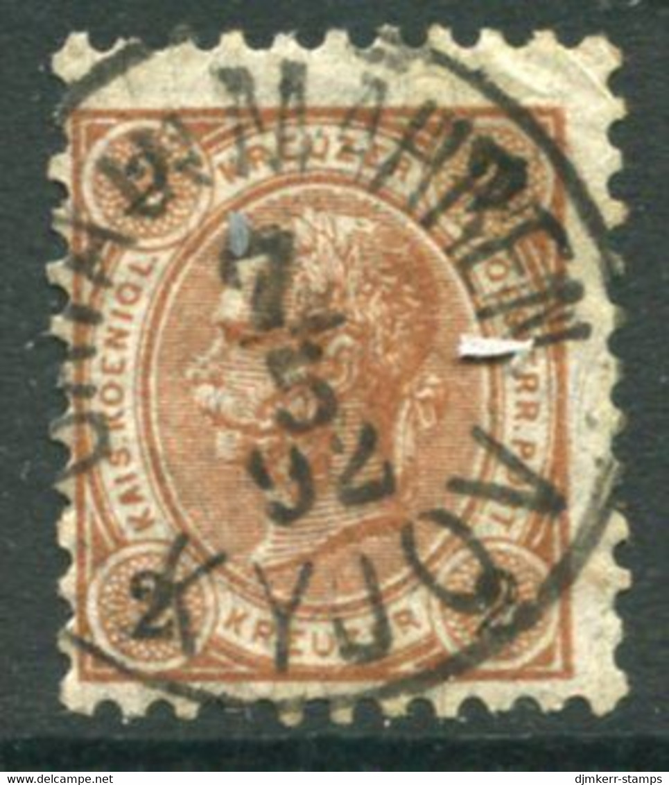 AUSTRIA 1890 Franz Joseph 2 Kr. Used With Kyjov Postmark.  Michel 51 - ...-1918 Préphilatélie