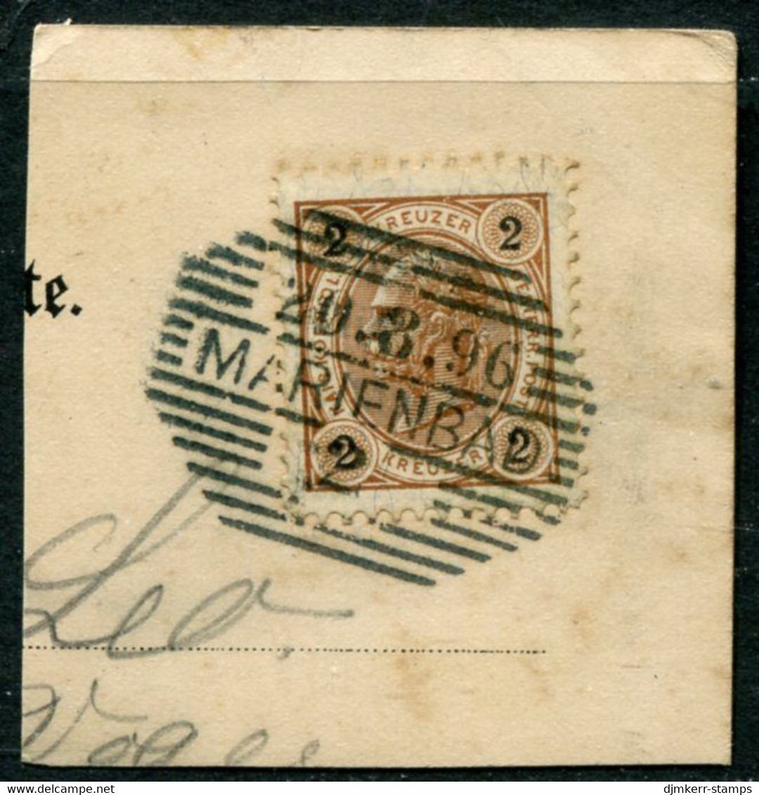 AUSTRIA 1890 Franz Joseph 2 Kr. Used On Piece With Marienbad (Marianske Lazně) Postmark.  Michel 51 - ...-1918 Vorphilatelie