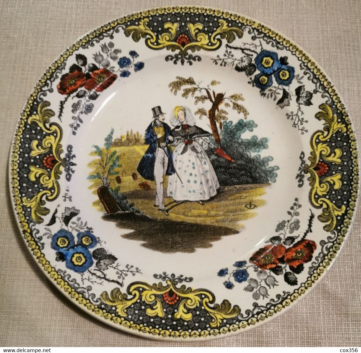 Assiette Polychrome CREIL MONTEREAU XIXE N2 - Creil Montereau (FRA)