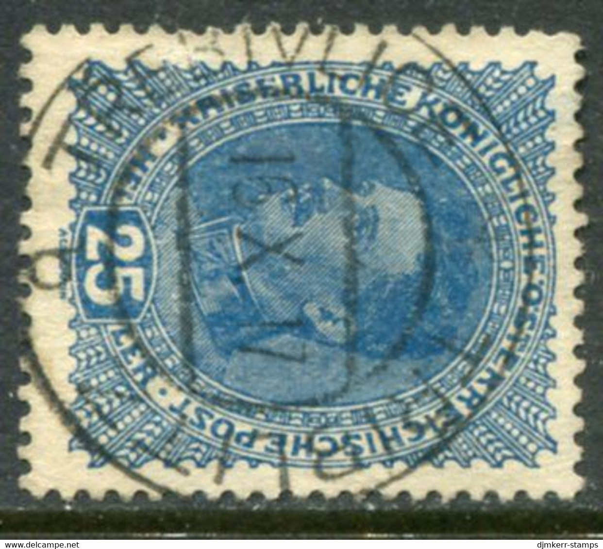 AUSTRIA 1917 Karl I 25 H. Used With Třebivlice Postmark.  Michel 223 - ...-1918 Vorphilatelie