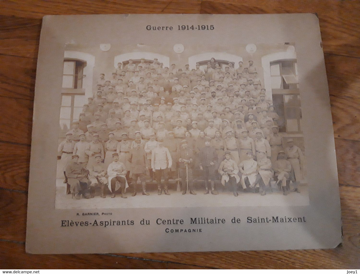 Photo Originale Elèves Aspirants Du Centre Militaire De St Maixent 1914,1915 Photographe Garnier,Format 19/27 - Guerre, Militaire
