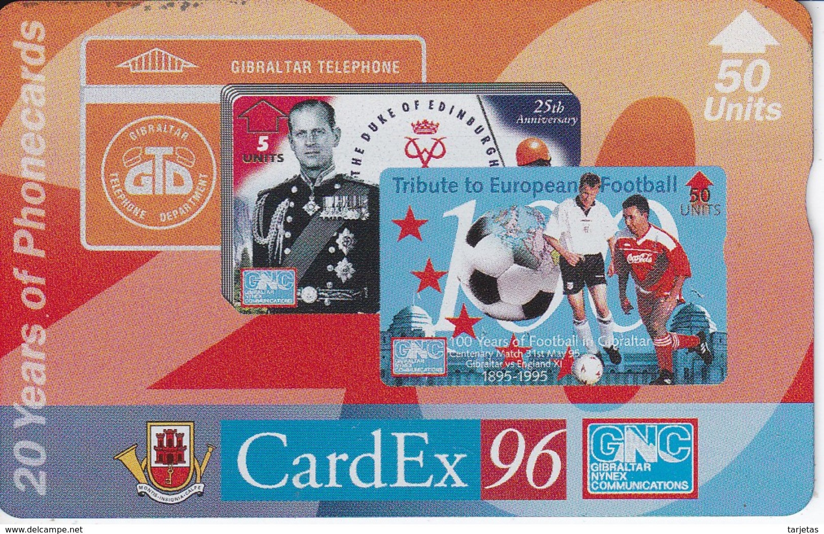 Nº 45 TARJETA DE GIBRALTAR DE CARDEX 96  NUEVO-MINT - Gibraltar