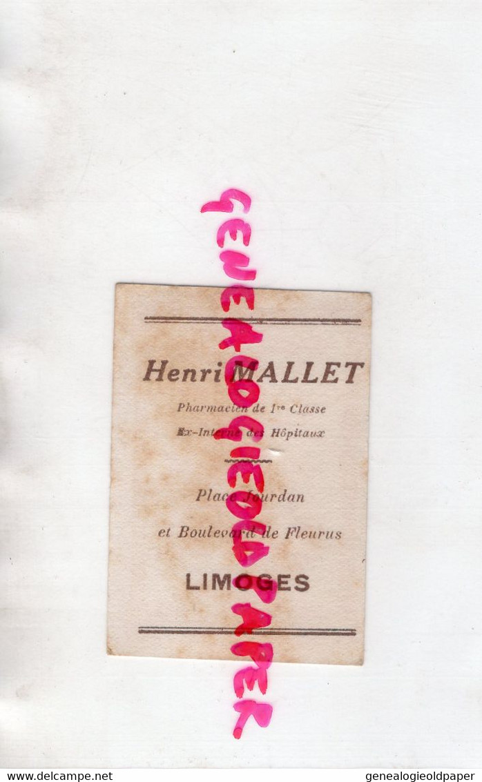 87- LIMOGES-PARIS-RARE CARTE PARFUMEE SECRET D' ARYS-PARFUM-PARFUMERIE- HENRI MALLET PHARMACIE PHARMACIEN PLACE JOURDAN - Perfumería & Droguería