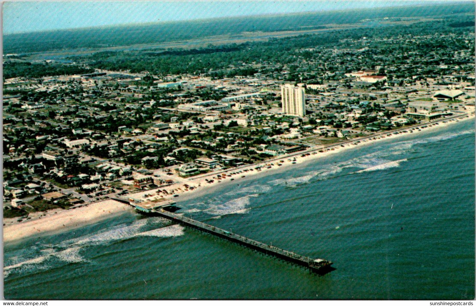 Florida Jacksonville Beach Aerial View With Fishing Pier - Jacksonville