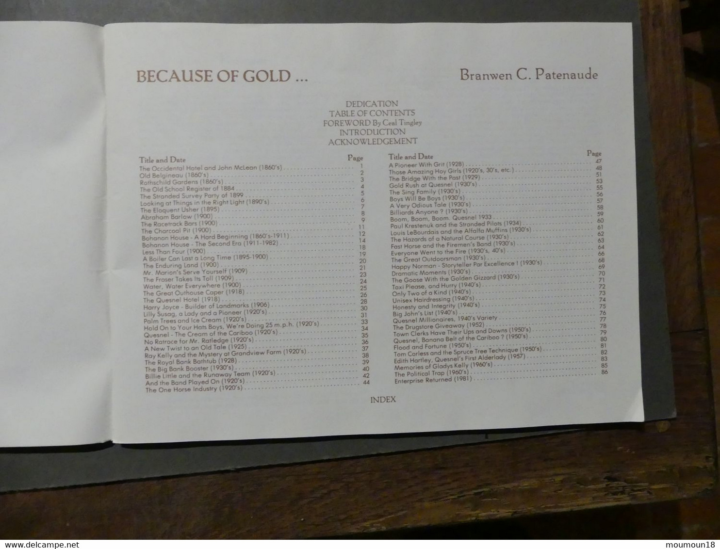 Because Of Gold Patenaude 1981 - Kanada