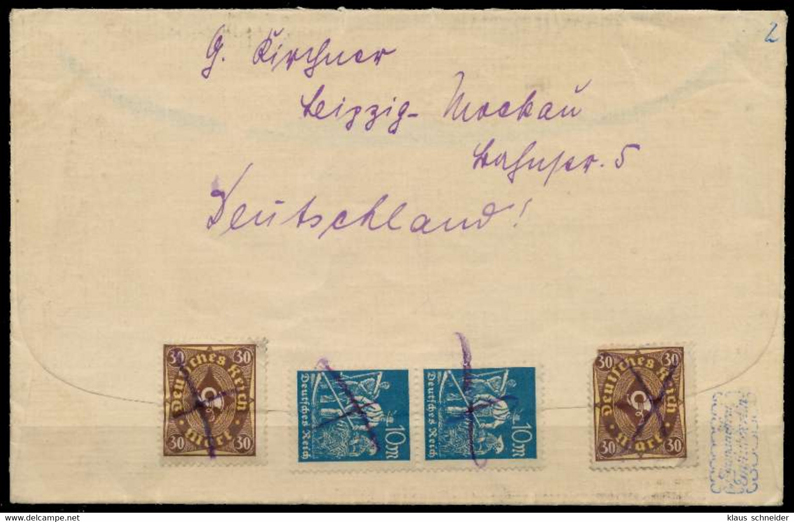 DEUTSCHES REICH 1923 INFLA Nr 296 Und 294 U.a. BR X298646 - Brieven En Documenten