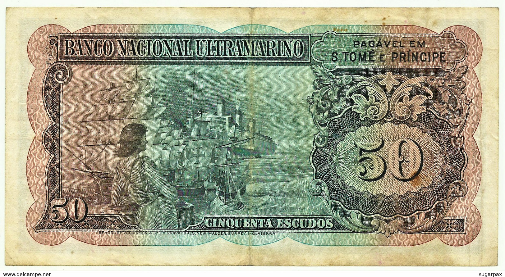 SAINT THOMAS & PRINCE - 50 Escudos - 20.11.1958 - Pick 37.a - Prefix B - D. Afonso V - PORTUGAL - Sao Tome En Principe