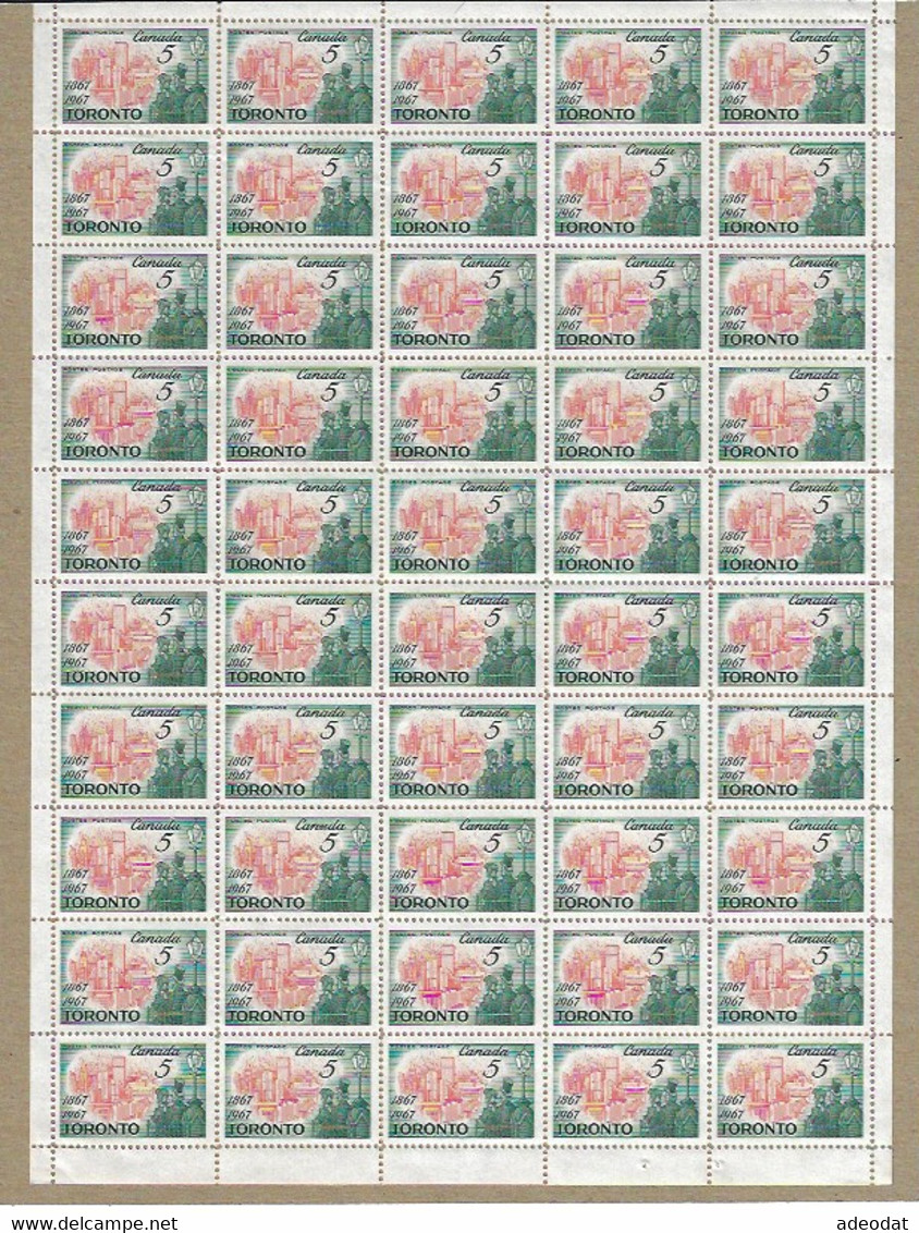 CANADA 1967 SCOTT 475 MNH SHEET OF 50 - Feuilles Complètes Et Multiples