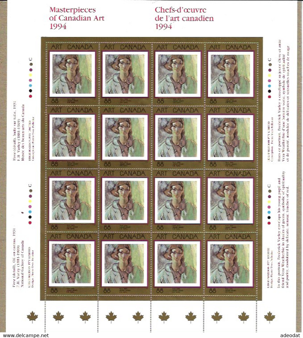 CANADA 1994 SCOTT 1516 MNH SHEET OF 16 - Feuilles Complètes Et Multiples