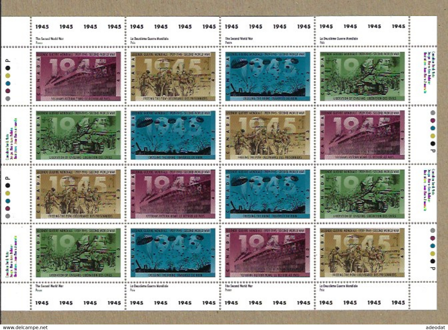 CANADA 1995 SCOTT 1544a MNH SHEET OF 16 - Feuilles Complètes Et Multiples