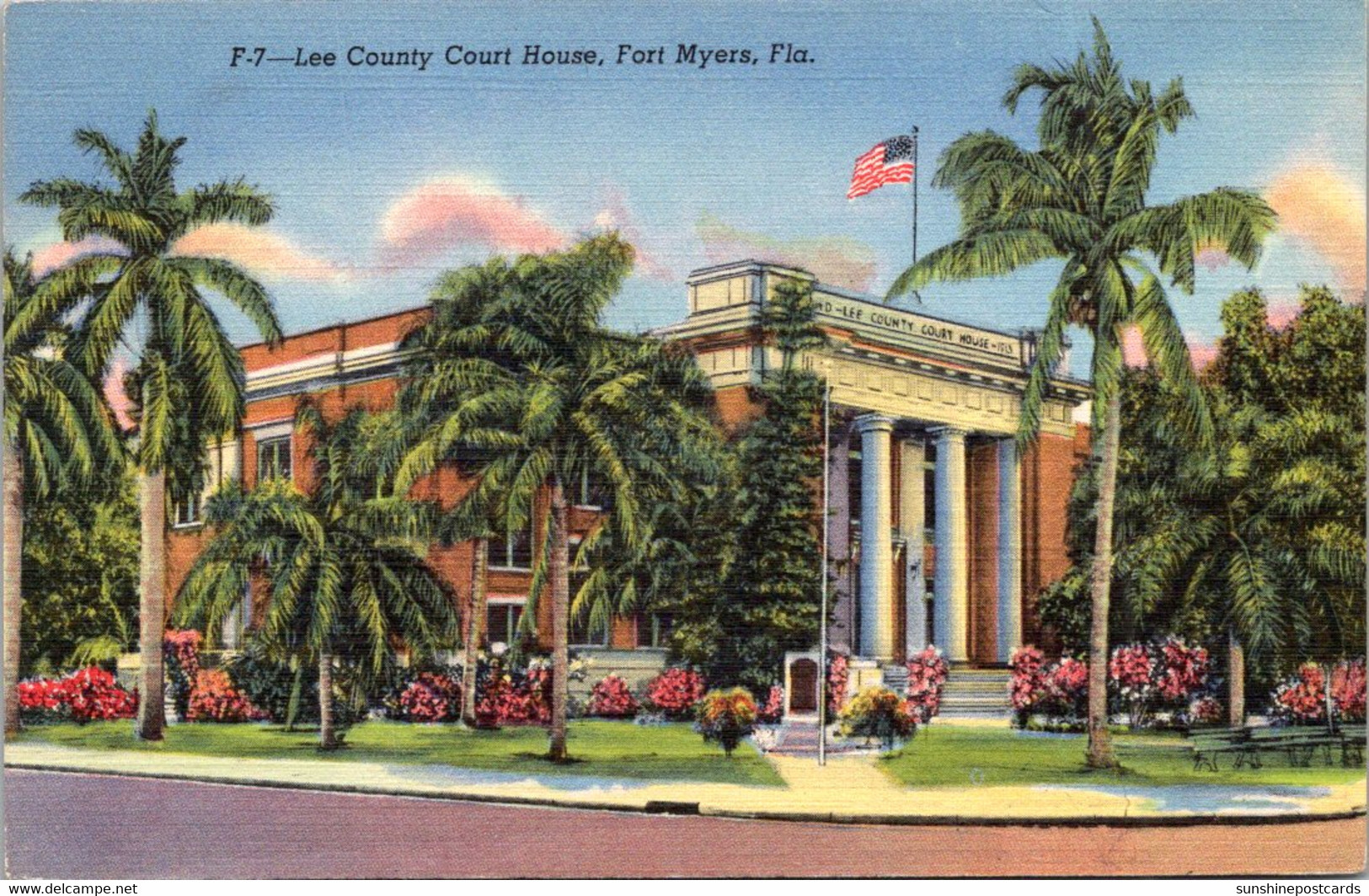 Florida Fort Myers Lee County Court House Curteich - Fort Myers