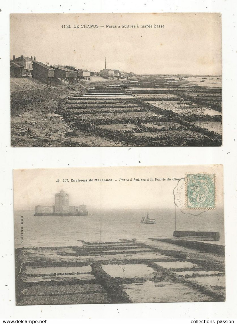 Cp ,17 , BOURCEFRANC LE CHAPUS, Fort , Pointe, Parcs à Huitres, 2 Scans, LOT DE 5 CARTES POSTALES - 5 - 99 Karten