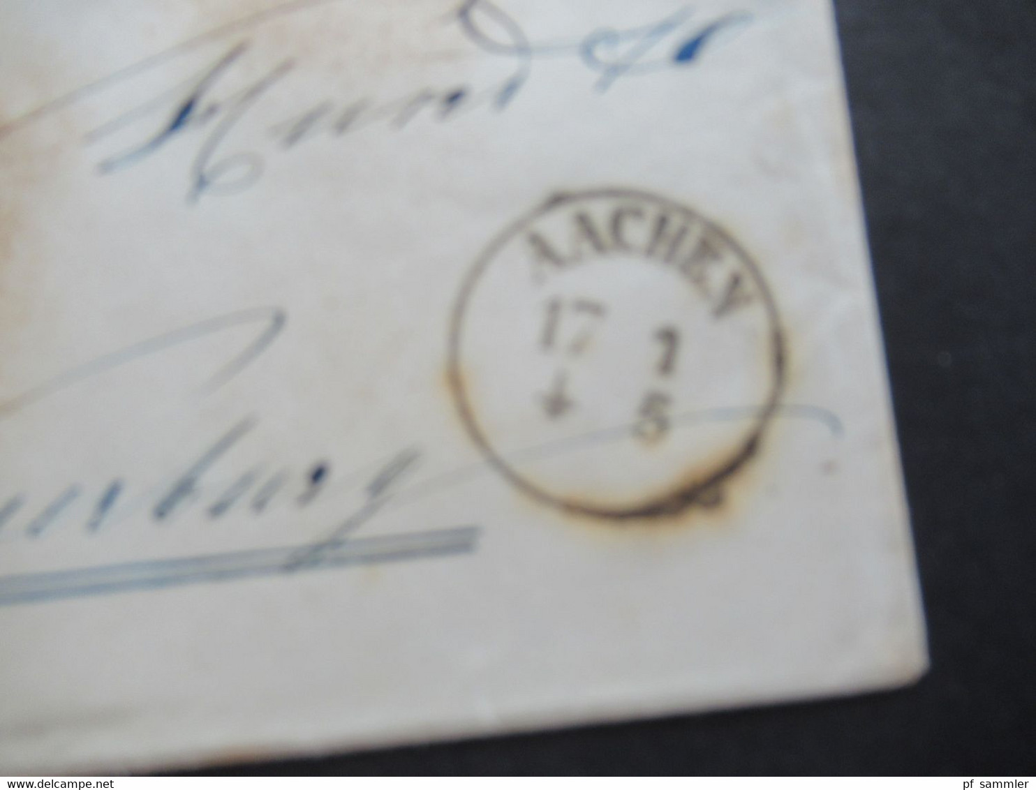 AD Preussen GA Umschlag 1 Sgr Stempel K1 Aachen 17.1. Zusatzfrankatur Abgelöst! Fernbrief Nach Neuerburg - Enteros Postales