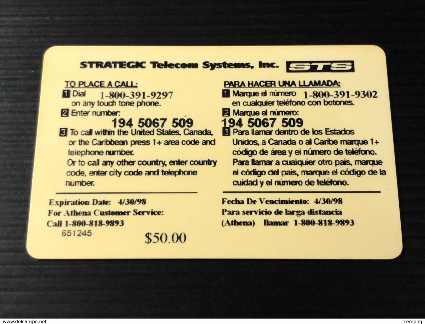 USA UNITED STATES America STS Collection Prepaid Telecard Phonecard, MEXICO DIRECT $50 Card, Set Of 1 Card - Sammlungen