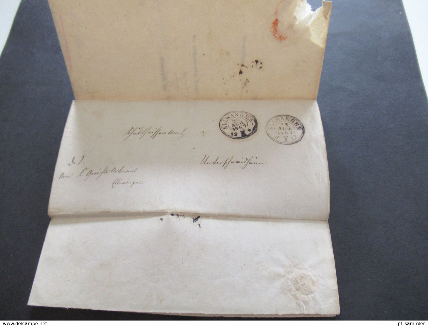 AD Baden 1867 Faltbrief Mit Gedrucktem Inhalt Gerichts Notariat Stempel Ellwangen Und Rücks. L1 Unterschneidheim - Covers & Documents
