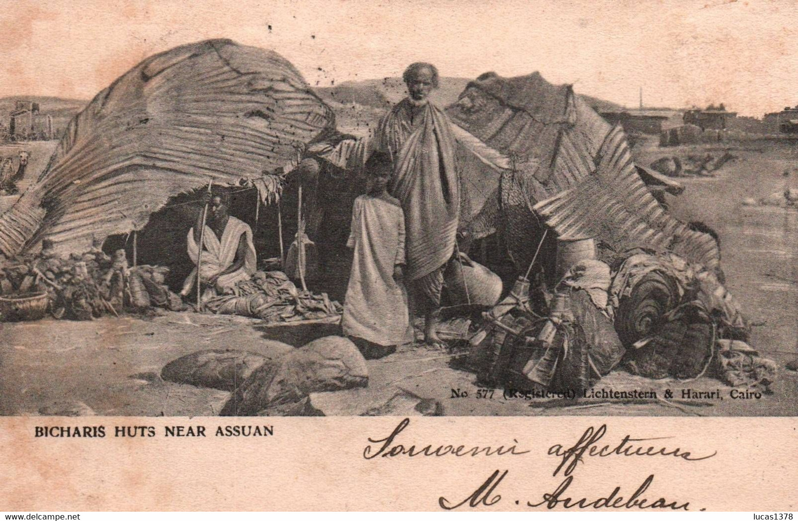 BICHARIS HUTS NEAR ASSUAN / 1907 - Assuan