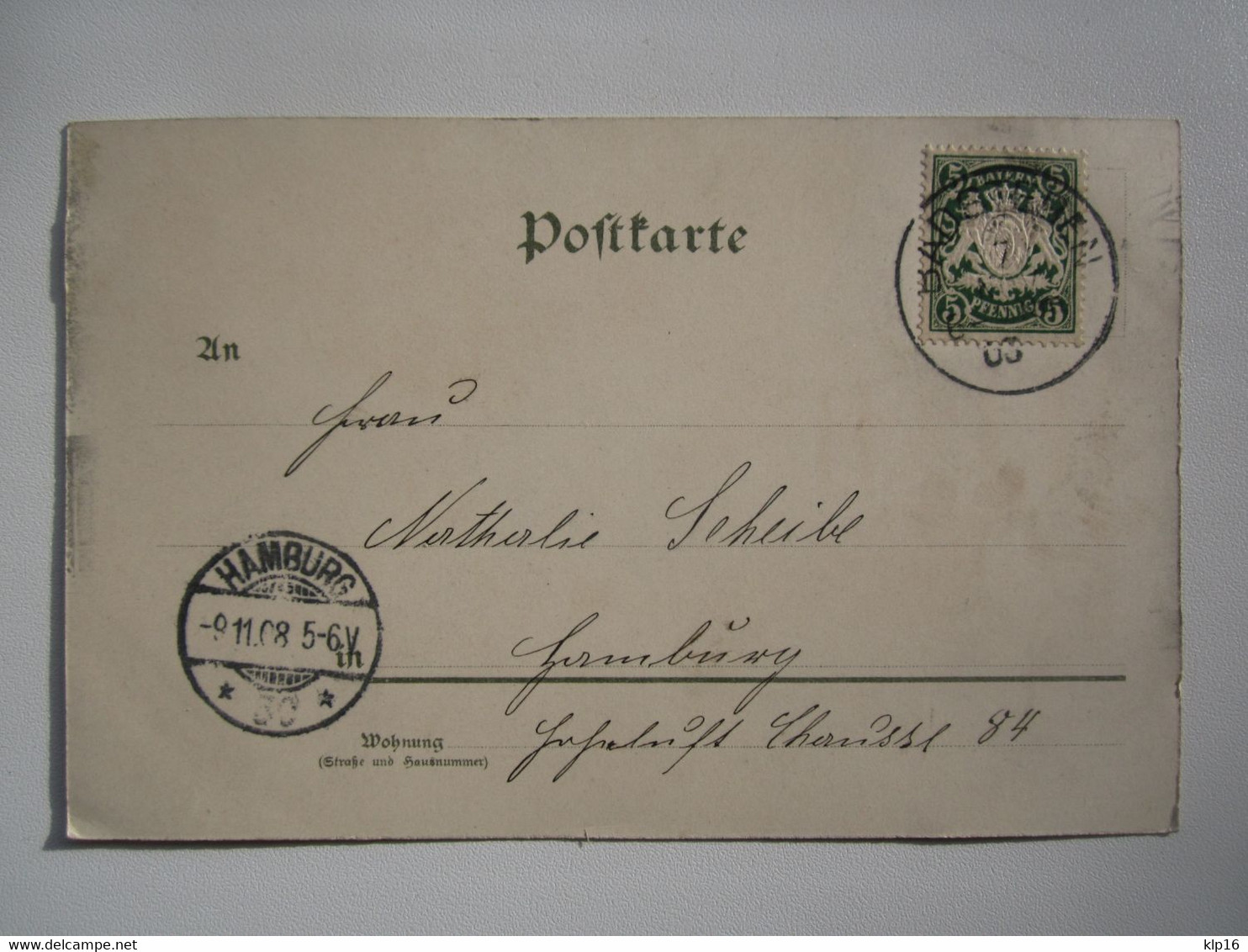 1908 GERMANY BAD STEBEN KURHAUS With BAVARIA 5 PF WAPPEN STAMP - Bad Steben