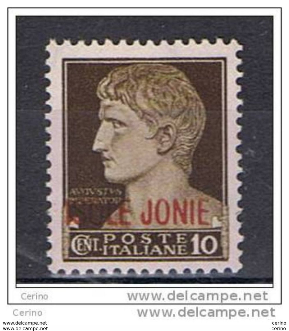 ISOLE  JONIE - EMISS. GENERALI:  1941  SOPRASTAMPATO  -  10 C. BRUNO  N. -  SASS. 2 - Ionische Inseln