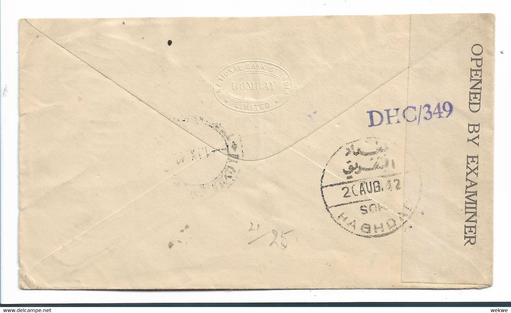 BI103 / Brit. INDIEN - 1942 Mit Indisch- Persisch- Irakischer Zensuren. Interessant. - 1936-47 Koning George VI