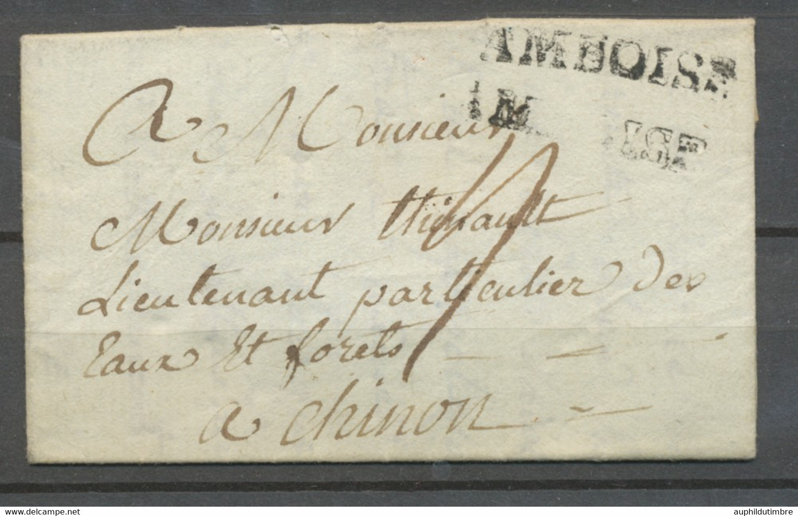 1777 Lettre Marque AMBOISE 2ç Mm 2 Fois LN N°3 INDRE ET LOIRE (36) H2592 - 1801-1848: Précurseurs XIX