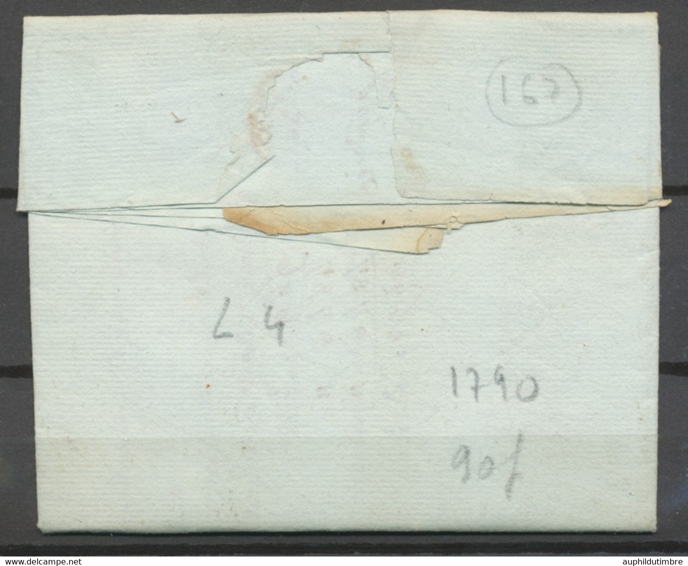 1790 Lettre Marque TOURS Lenain N°4 26x4mm INDRE ET LOIRE (36) H2605 - 1701-1800: Precursori XVIII