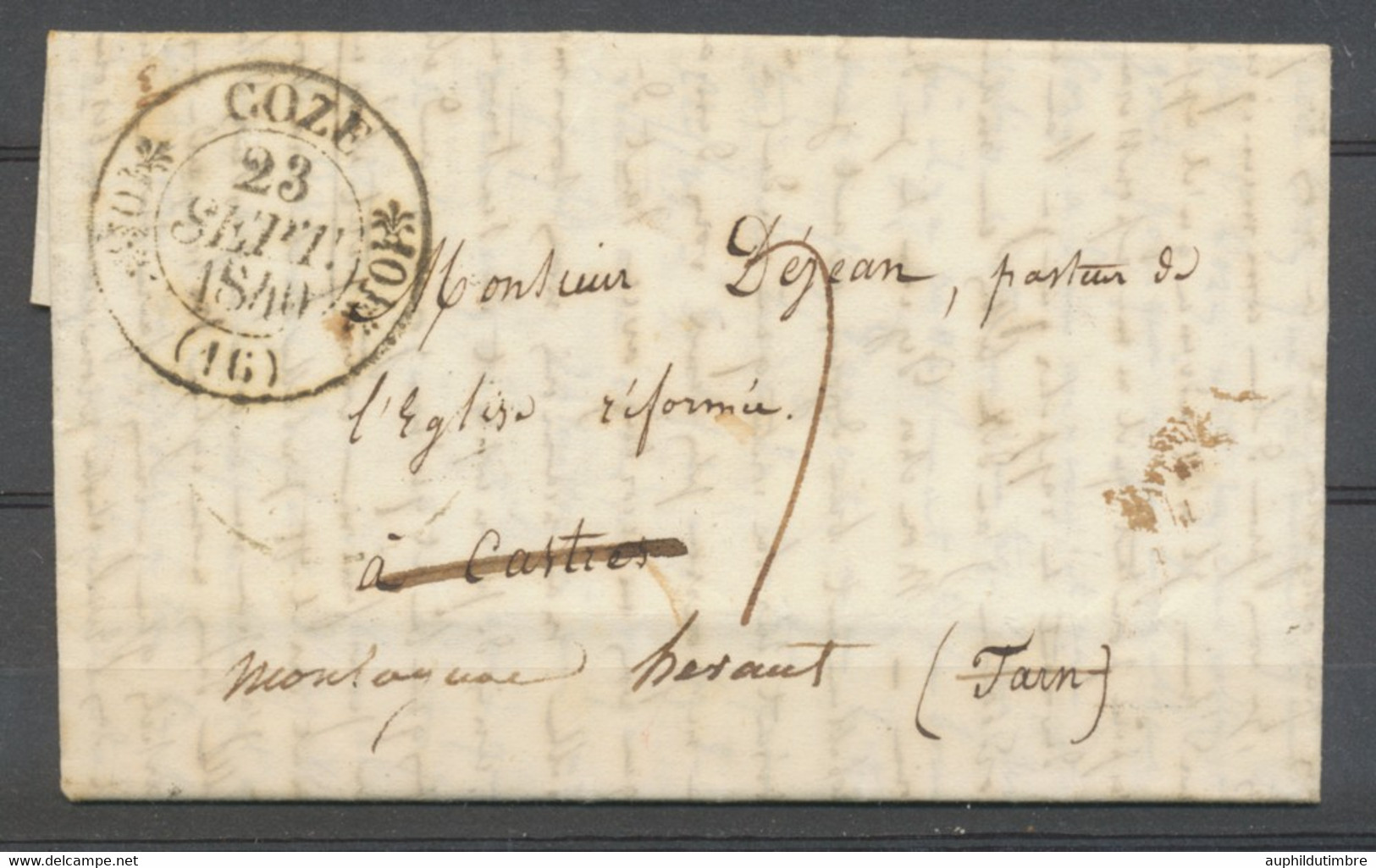 1840 Lettre CAD Type 11 COZES (16)  CHARENTE INFERIEURE. Superbe H2612 - 1801-1848: Précurseurs XIX