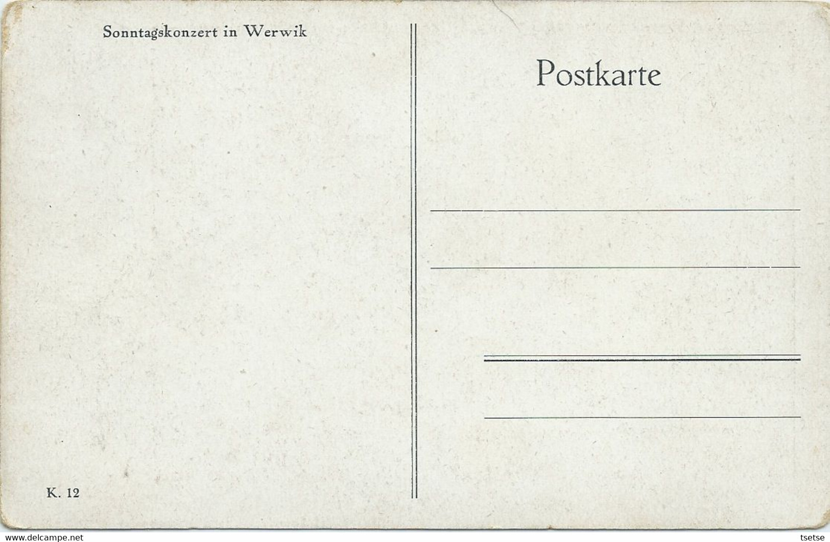 Wervik / Werwik -Fanfare Sur La Grand'Place / Sonntagskonzert - Carte Postale Allemande ( Voir Verso ) - Wervik