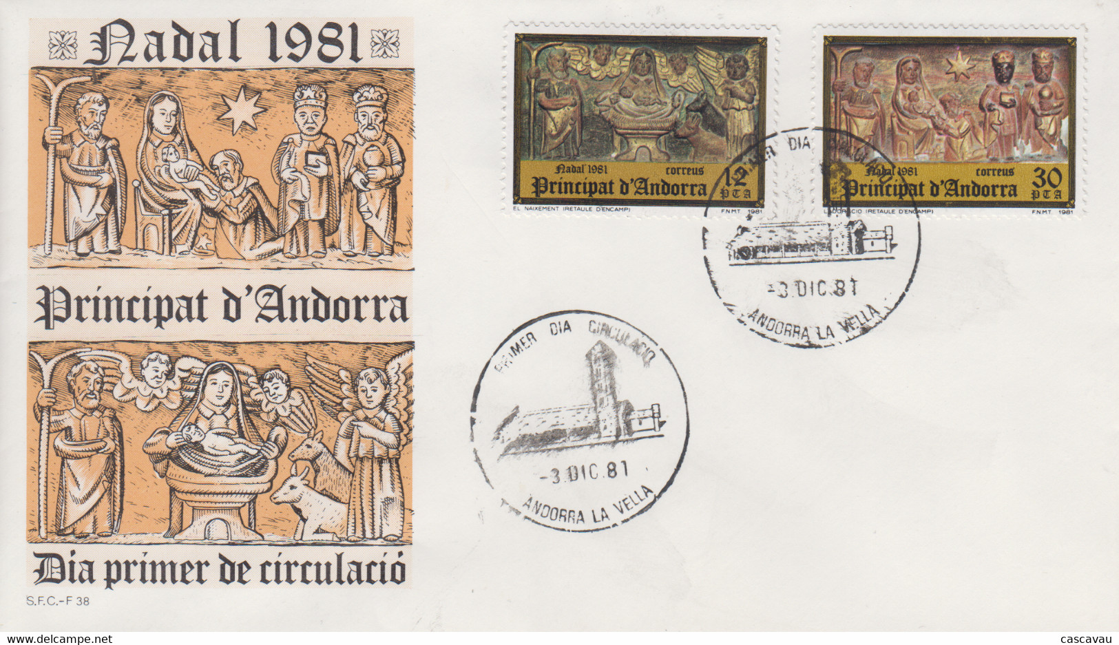 Enveloppe  FDC  1er  Jour   ANDORRE    Noël   1981 - Andere & Zonder Classificatie