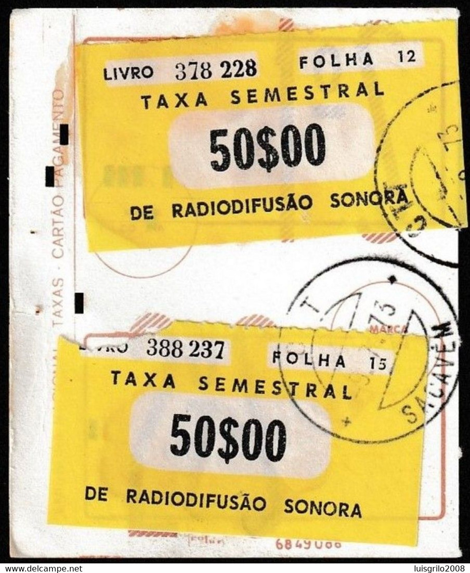 Fiscal/ Revenue, Portugal - Tax/ Taxa De Radiodifusão Sonora -|-  1966 - Usado