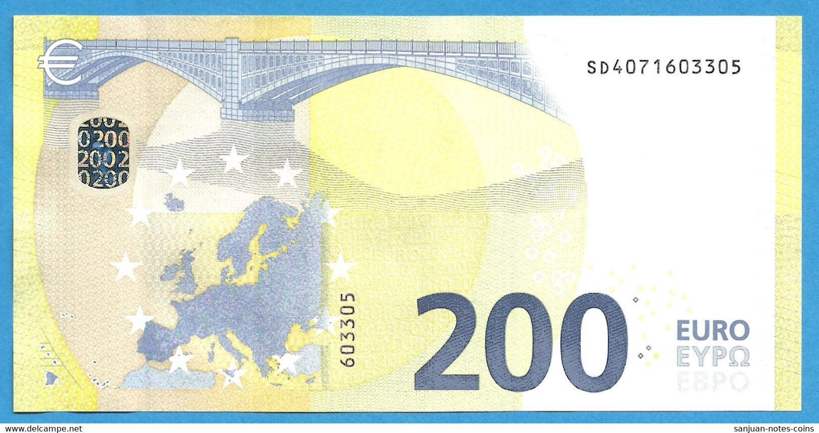 200 EURO ITALY DRAGHI SD-S008 UNC-FDS (D112) - 200 Euro