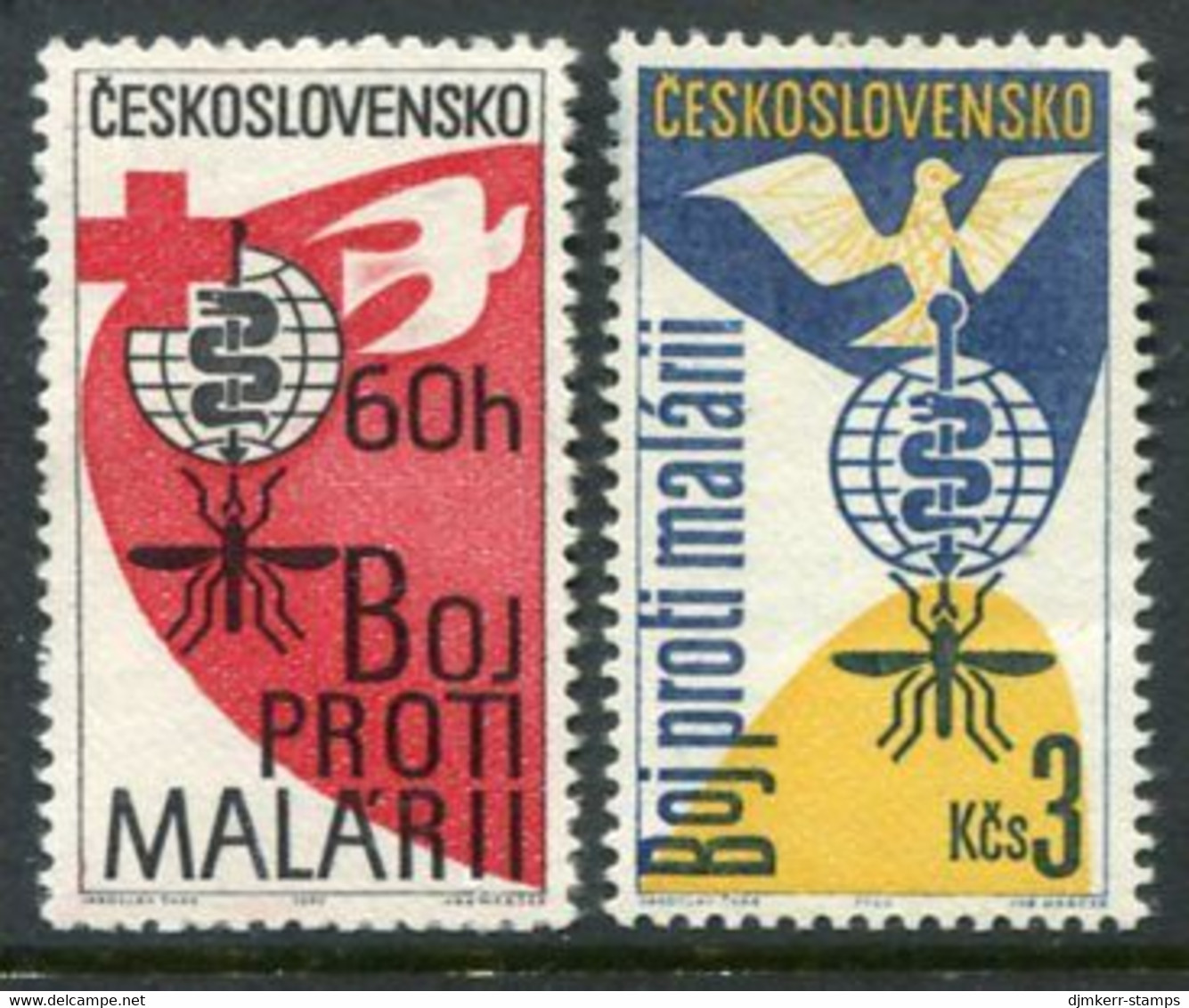 CZECHOSLOVAKIA 1962 Malaria Campaign MNH / **.  Michel 1348-49 - Neufs