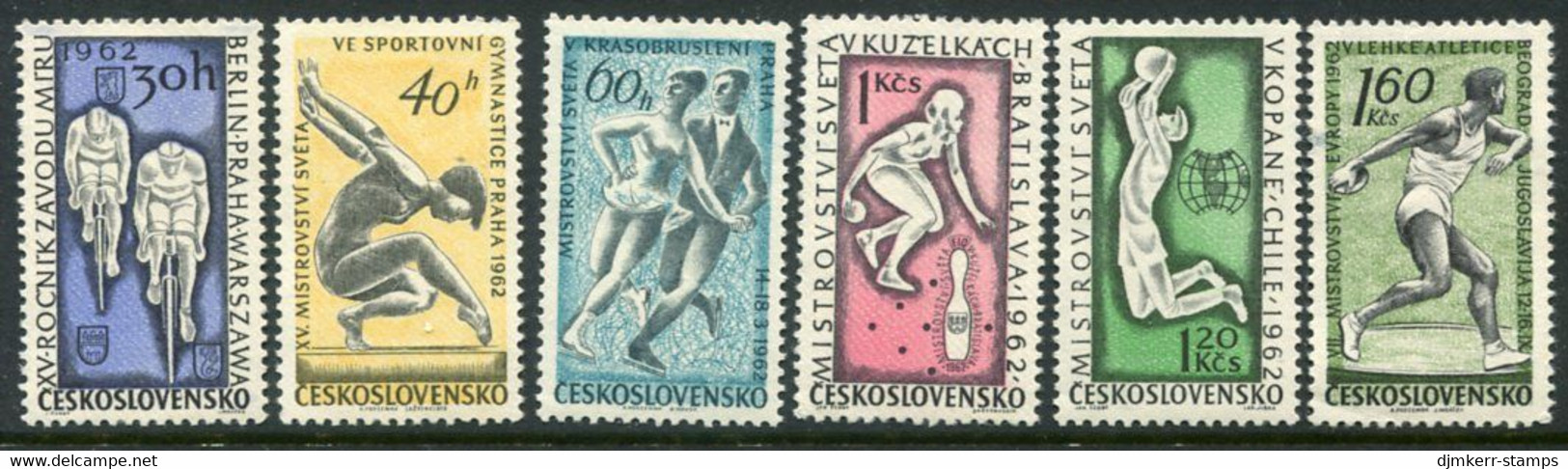 CZECHOSLOVAKIA 1962 Sports Championships MNH / **.  Michel 1315-20 - Unused Stamps