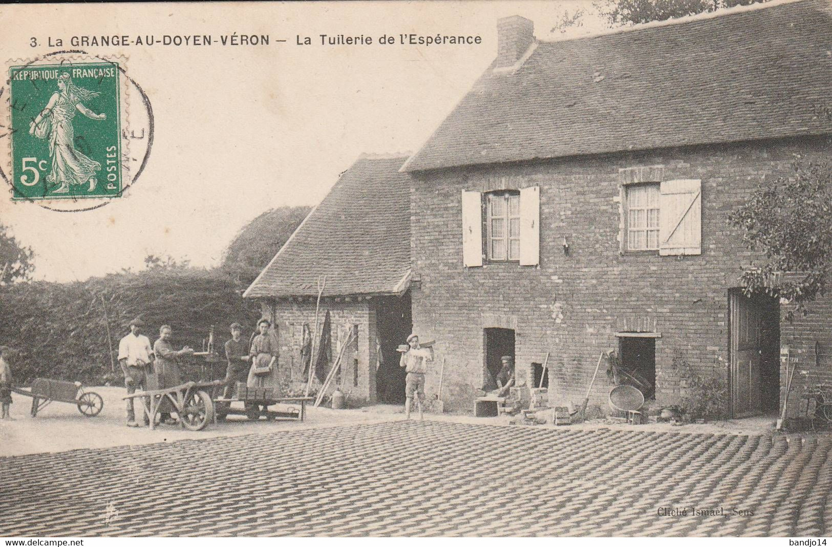 La Grange Au Doyen - Veron - La Tuilerie De L'espérance  (très Belle Carte)   -- Scan Recto-verso - Veron