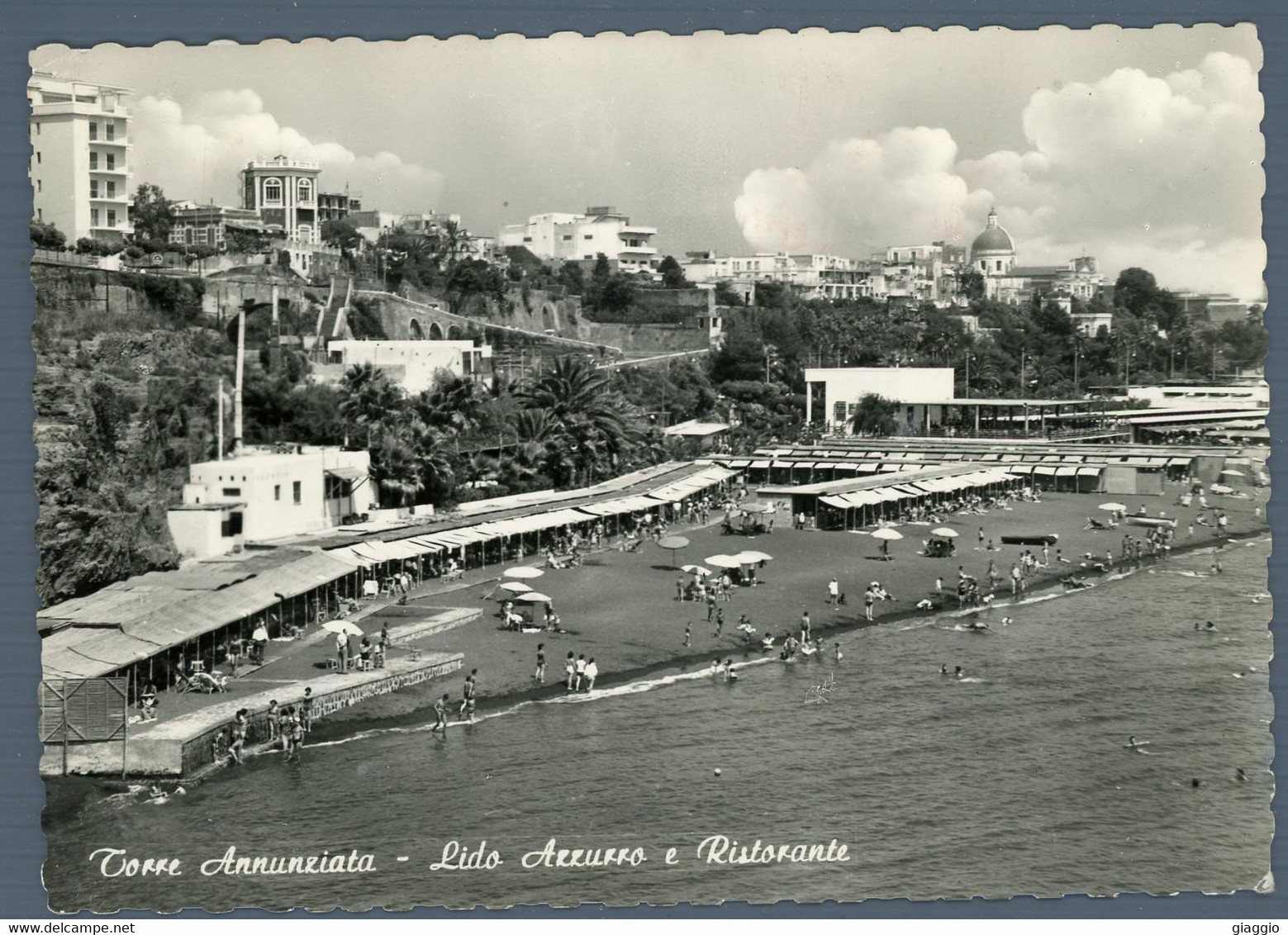 °°° Cartolina - Torre Annunziata Lido Azzurro E Ristorante Viaggiata ( F ) °°° - Torre Annunziata