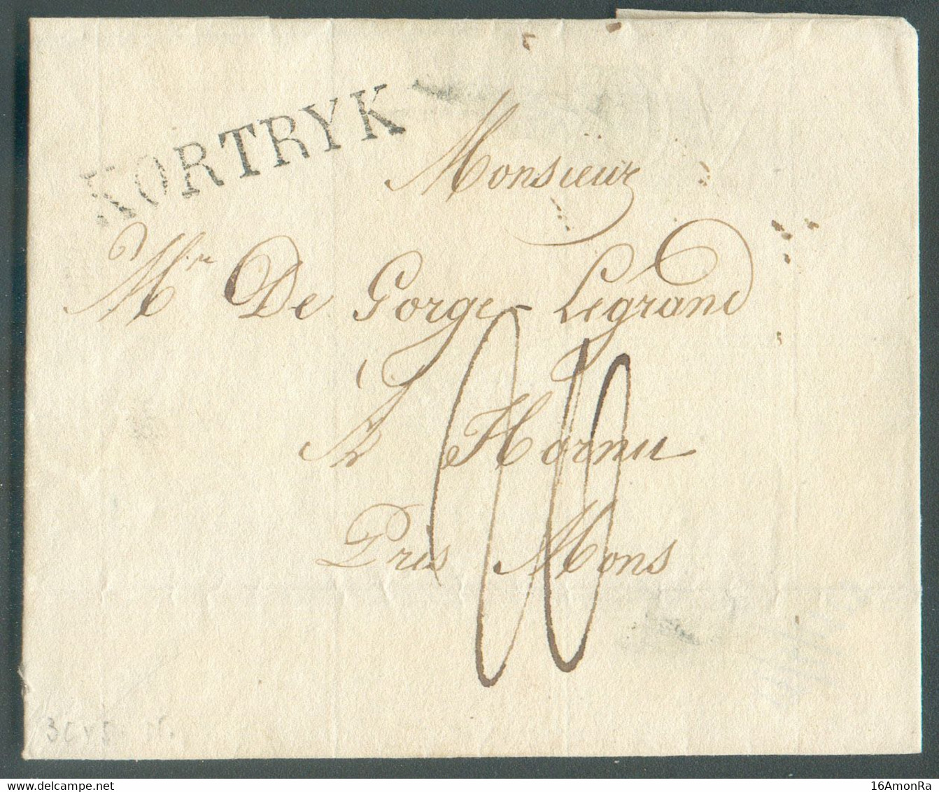 LSC De KORTRIJK (35 X 4,5mm - H.50) Le 17/06/1828 Vers Hornu. - TB-  18754 - 1815-1830 (Holländische Periode)