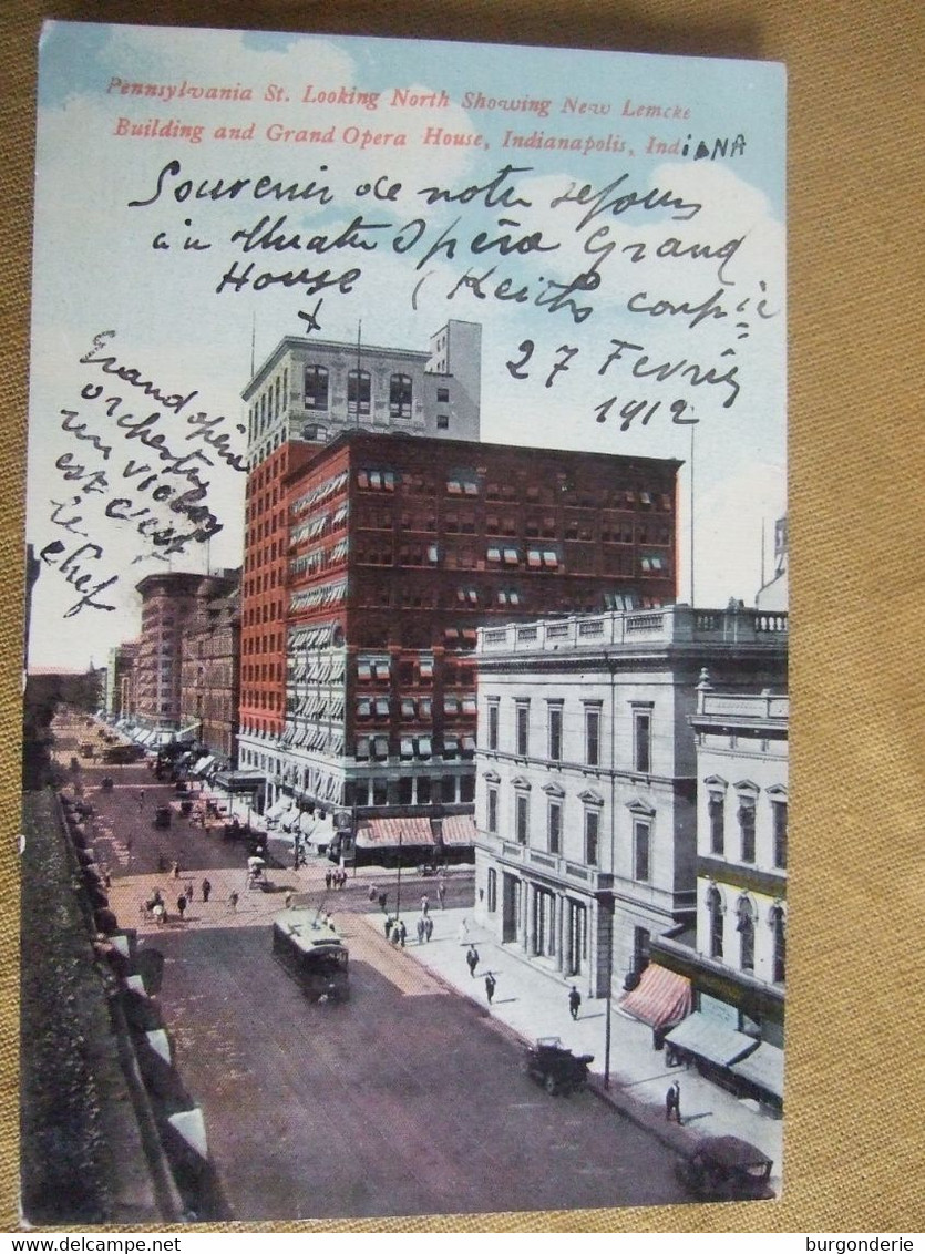 INDIANAPOLIS / BUILDING AND GRAND OPERA HOUSE / PUB HOTEL ALBERT AU DOS / 1912 - Indianapolis